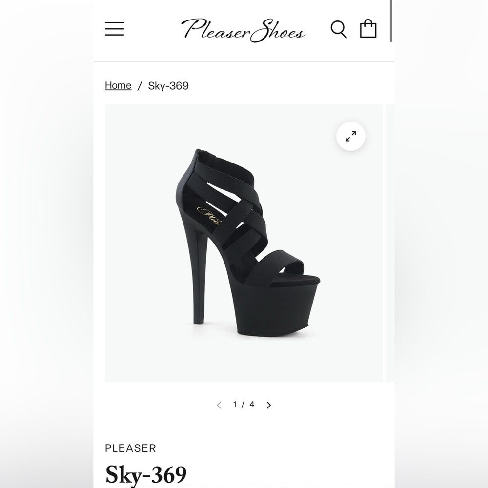 Pleaser Black Strappy Platform Heels